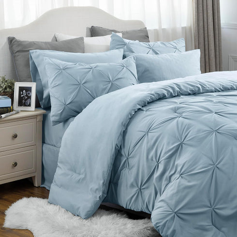 Marquis Luxurious Pinch Pleated All-Season Comforter With  Pillow Shams